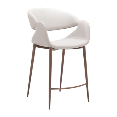 Banco Mostrador para Comedor de Empresa - ZUO LIMAY - Varios Colores - Asiento y Respaldo Tapizados en Piel Sintética - 110930 - Zuo - NOGAL BEAT - Banco Comercial