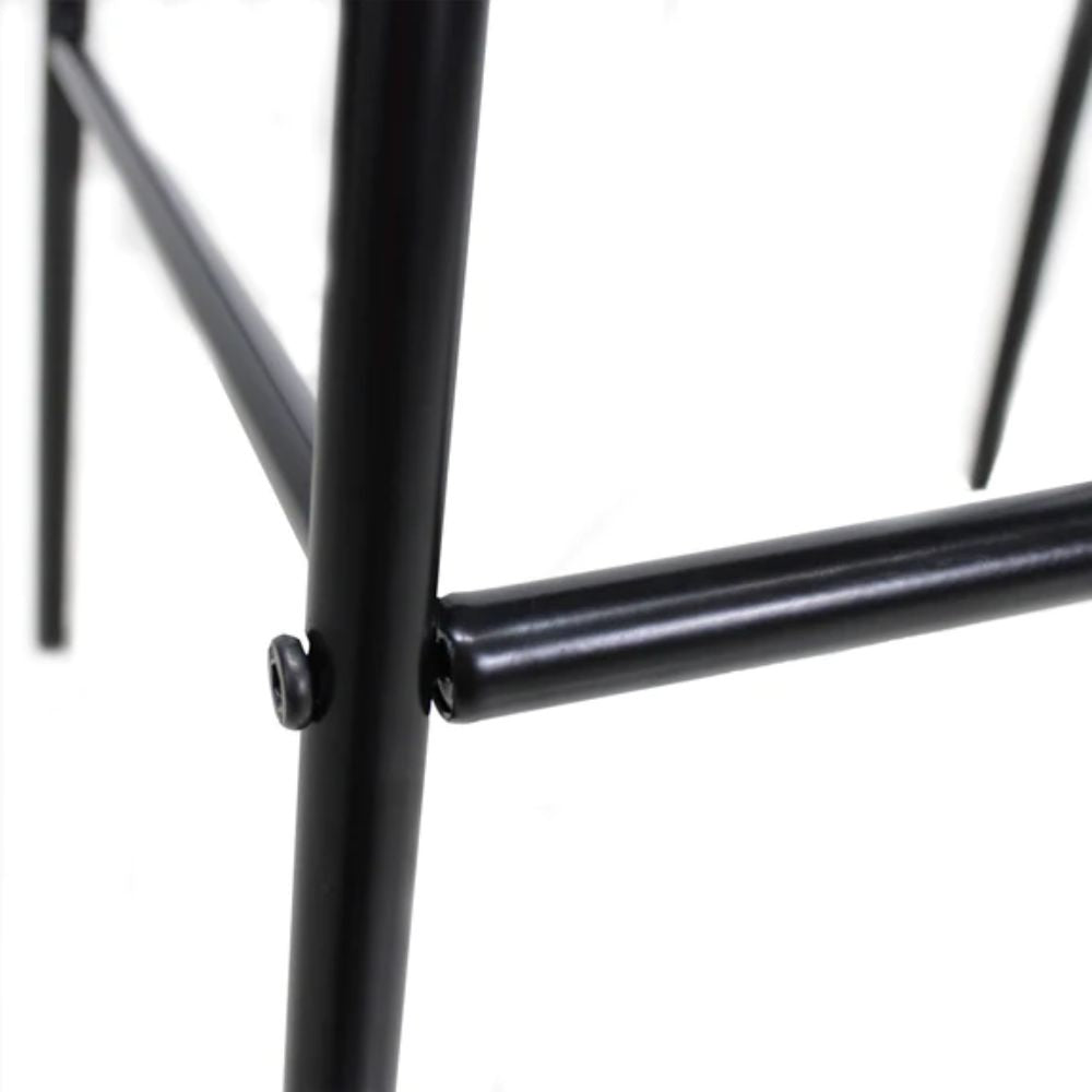 Banco alto Kingstrong Tucson con base metálica negra y asiento y respaldo tapizados de color