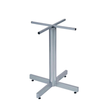 BASE NOGAL BEAT AR - 108 C | Base Mesa Restaurante | Base Acero Rectangular | Tubo Acero Redondo | Cromada | Interior - AR - 108 C - ALBAR - NOGAL BEAT -