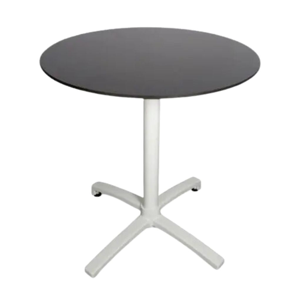 BASE Y CUBIERTA RESOL FALL 80 DIA HPL | Pie de Mesa con Cubierta HPL para Restaurante | 70 cm | Estructura Aluminio Pintado | Interior + Exterior - 05062 - Resol - NOGAL BEAT - Mesas