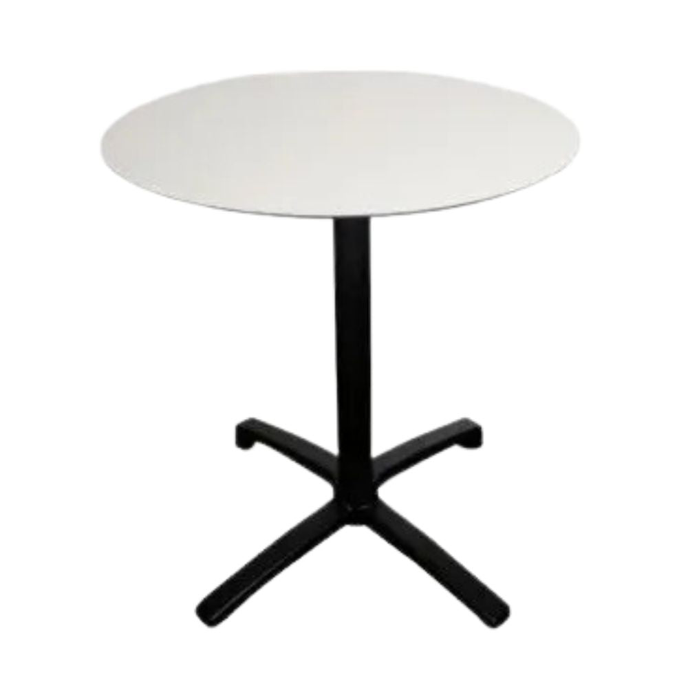 BASE Y CUBIERTA RESOL FALL 80 DIA HPL | Pie de Mesa con Cubierta HPL para Restaurante | 70 cm | Estructura Aluminio Pintado | Interior + Exterior - 05055 - Resol - NOGAL BEAT - Mesas