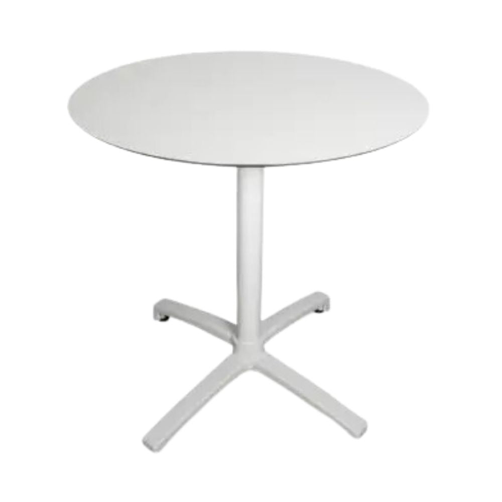 BASE Y CUBIERTA RESOL FALL 80 DIA HPL | Pie de Mesa con Cubierta HPL para Restaurante | 70 cm | Estructura Aluminio Pintado | Interior + Exterior - 05061 - Resol - NOGAL BEAT - Mesas