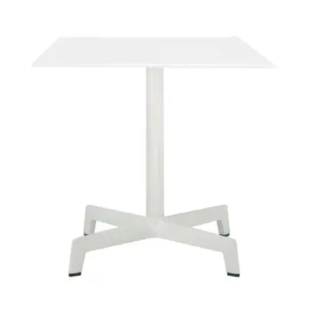 BASE Y CUBIERTA RESOL SPUTNIK 60 X 60 HPL | Pie de Mesa con Cubierta HPL para Restaurante | 71.5 cm | Aluminio Anodizado | Protección Rayos UV | Interior + Exterior - 03180 - Resol - NOGAL BEAT - mesa