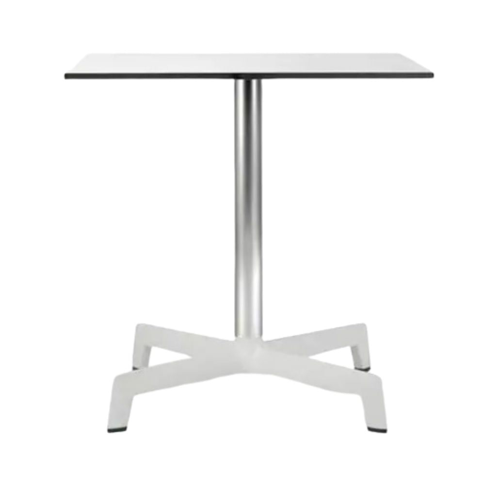 BASE Y CUBIERTA RESOL SPUTNIK 70 X 60 HPL | Pie de Mesa con Cubierta HPL para Restaurante | 71.5 cm | Aluminio Anodizado | Protección Rayos UV | Interior + Exterior - 04825 - Resol - NOGAL BEAT - mesa