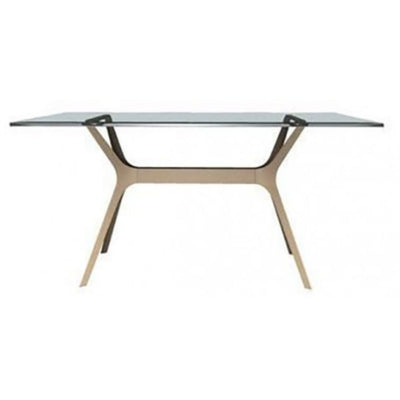 BASE Y CUBIERTA RESOL VELA L 180 X 90 GLASS | Pie de Mesa con Cubierta Cristal Templado para Restaurante | 72.5 cm | Fibra de Vidrio con PP | Protección UV | Interior + Exterior - 03155 - Resol - NOGAL BEAT STORE - Mesas