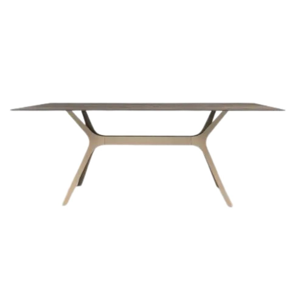 BASE Y CUBIERTA RESOL VELA L 180 X 90 HPL | Pie de Mesa con Cubierta HPL para Restaurante | 72.5 cm | Fibra de Vidrio con PP | Protección UV | Interior + Exterior - 04109 - Resol - NOGAL BEAT - Mesas