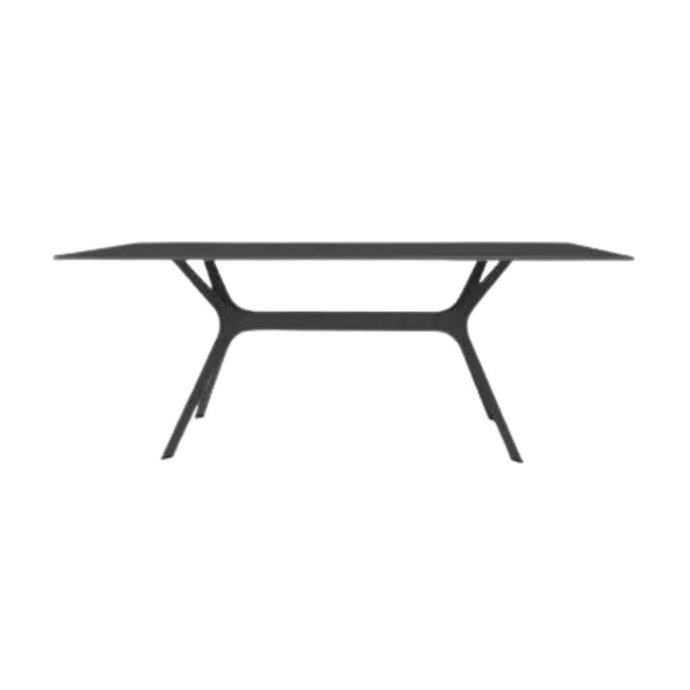 BASE Y CUBIERTA RESOL VELA L 180 X 90 HPL | Pie de Mesa con Cubierta HPL para Restaurante | 72.5 cm | Fibra de Vidrio con PP | Protección UV | Interior + Exterior - 03107 - Resol - NOGAL BEAT - Mesas