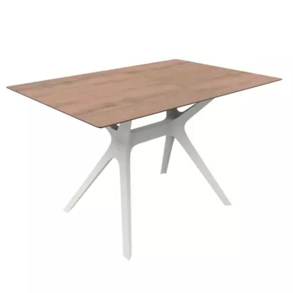 BASE Y CUBIERTA RESOL VELA M 120 X 80 HPL | Pie de Mesa con Cubierta HPL para Restaurante | 72.5 cm | Fibra de Vidrio con PP | Protección UV | Interior + Exterior - 04101 - Resol - NOGAL BEAT - Mesas