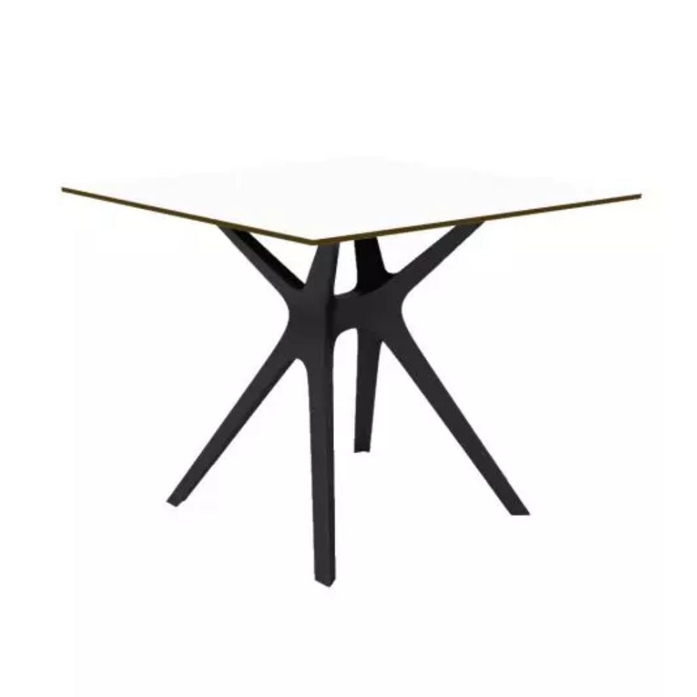 BASE Y CUBIERTA RESOL VELA S 80 X 80 HPL | Pie de Mesa con Cubierta HPL para Restaurante | 72.5 cm | Fibra de Vidrio con PP | Protección UV | Interior + Exterior - 03070 - Resol - NOGAL BEAT - Mesas