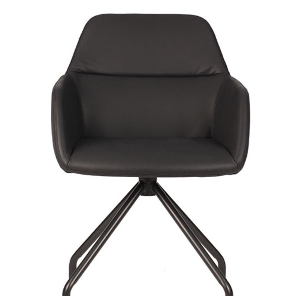 Silla de visita Techno City Spider tapizada con cuerpo de poliuretano y base spider de acero negro