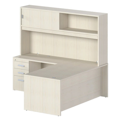 Conjunto Ejecutivo en L para Despacho - GEBESA PRIME - Frente 210 cm - Izquierda - GBR125L - GEBESA - NOGAL BEAT - Escritorio de Oficina