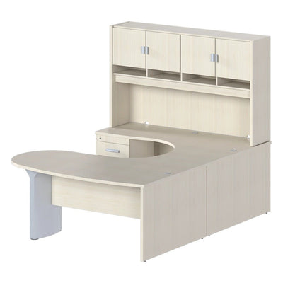 Conjunto Ejecutivo para Oficina Privada - GEBESA PRIME - Frente 180 cm - Izquierda - GBR120L - GEBESA - NOGAL BEAT - Escritorio de Oficina