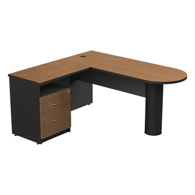 Conjunto Operativo para Área Administrativa - GEBESA VOLT - Frente 160 cm - GBV140 - GEBESA - NOGAL BEAT - Escritorio de Oficina