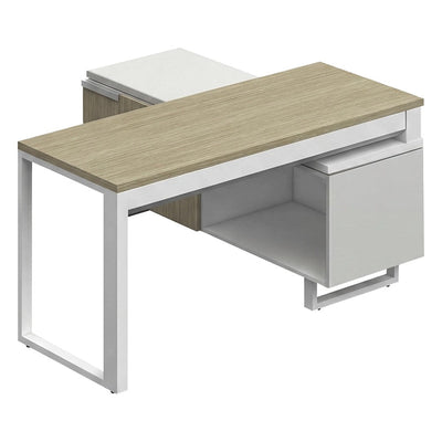 Conjunto Operativo para Área de Trabajo - GEBESA G-CONNECT - Pata “O” - Frente 150 cm - Derecha - GBG140RBP - GEBESA - NOGAL BEAT - Escritorio de Oficina