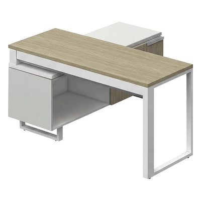 Conjunto Operativo para Área de Trabajo - GEBESA G-CONNECT - Pata “O” - Frente 150 cm - Izquierda - GBG140LBP - GEBESA - NOGAL BEAT - Escritorio de Oficina