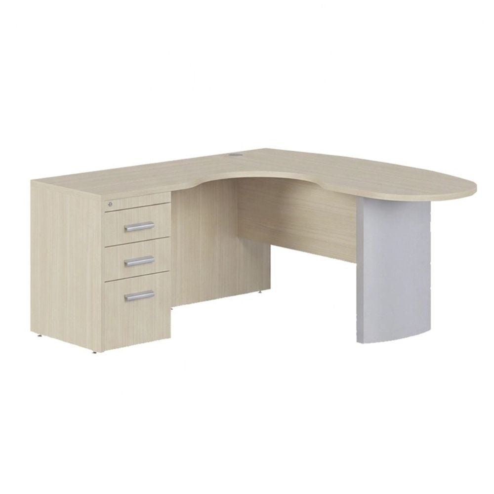 Conjunto Operativo para Área de Trabajo - GEBESA PRIME - Frente 160 cm - Izquierda - GBR140L - GEBESA - NOGAL BEAT - Escritorio de Oficina
