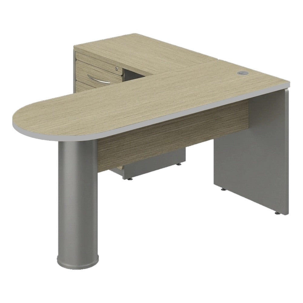 Conjunto Operativo para Área de Trabajo - GEBESA SPAZIO - Frente 160.8 cm - GBS140 - GEBESA - NOGAL BEAT - Escritorio de Oficina