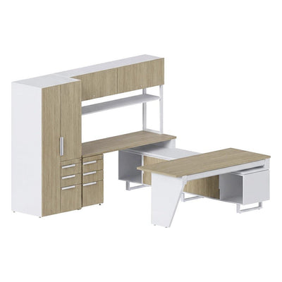 Conjunto Presidente para Dirección - GEBESA G-CONNECT - Pata Delta - Frente 255 cm - Derecha - GBG111RCN - GEBESA - NOGAL BEAT - Escritorio de Oficina