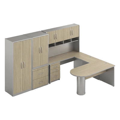 Conjunto Presidente para Dirección General - GEBESA SPAZIO - Frente 344 cm - GBS110 - GEBESA - NOGAL BEAT - Escritorio de Oficina