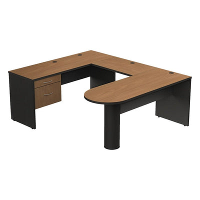 Conjunto Semi Ejecutivo para Oficina Ejecutiva - GEBESA VOLT - Frente 160 cm - GBV130 - GEBESA - NOGAL BEAT - Escritorio de Oficina
