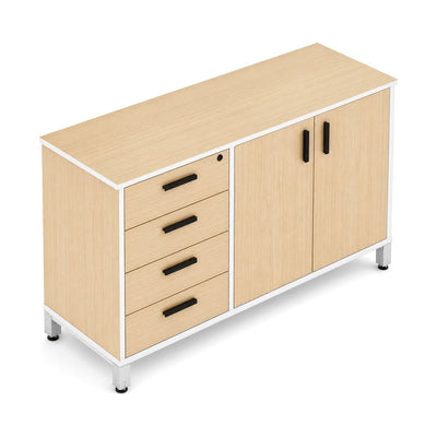 Credenza para Oficina Alta - VERSA LEVA - 1 Entrepaño Interno Ajustable Sin Cerradura - VP-844I LEVA - VERSA - NOGAL BEAT - Credenza