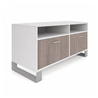 Credenza para Oficina Baja con Gavetas (accesorios Folder Colgante) - VERSA AXIO - Blanco/Gris - Móvil 52cm - CS-816M AXIO - VERSA - NOGAL BEAT - Credenza