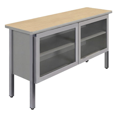 Credenza para Oficina - GEBESA CONCORD - Frente 150 cm - Con Puertas de Vidrio - GAO531150CV - GEBESA - NOGAL BEAT - Credenza