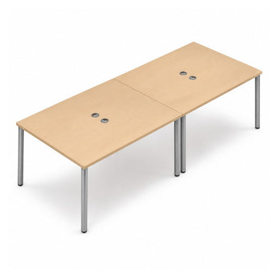 Escritorio de Oficina Bench 4 Usuarios - VERSA READY - Varios Colores - 240 × 100 cm - Cubierta Melamina 28mm o LPAP 28mm - RE-610 - VERSA - NOGAL BEAT - Escritorio de Oficina
