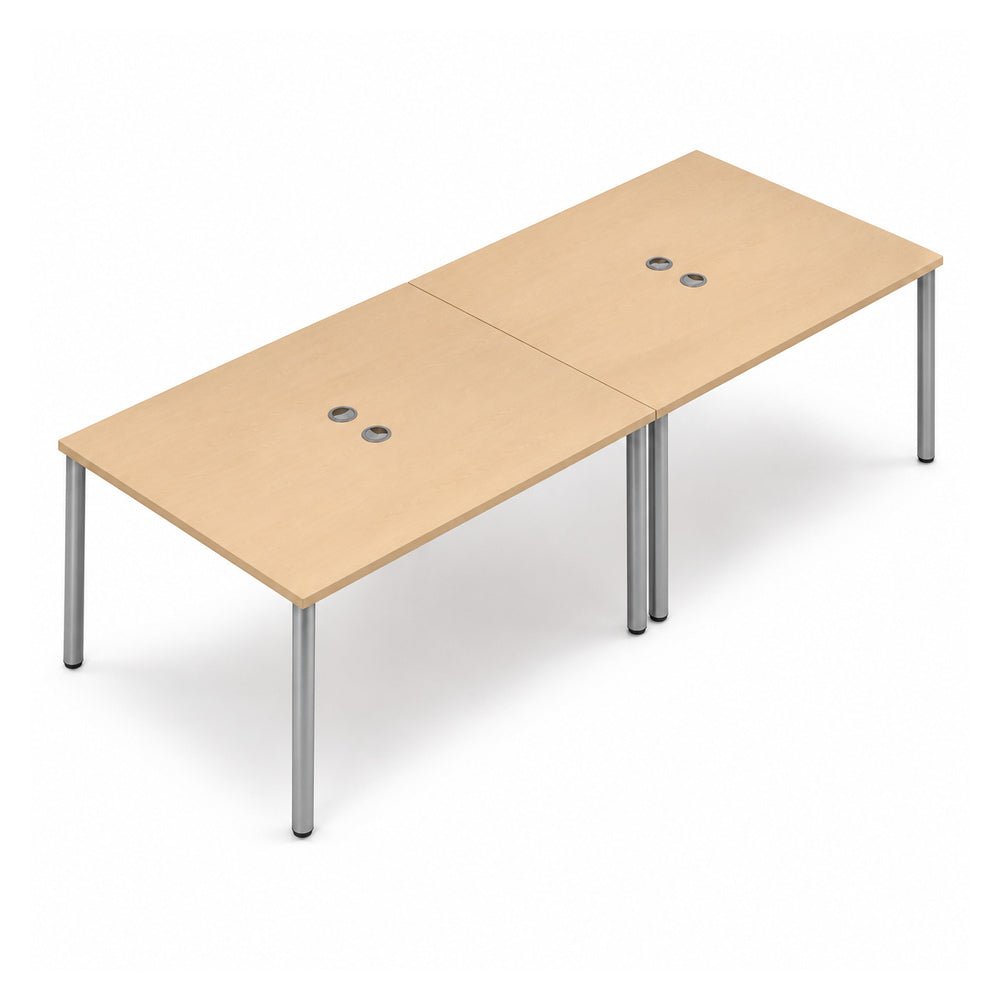 Escritorio de Oficina Bench 4 Usuarios - VERSA READY - Varios Colores - 280 × 100 cm - Cubierta Melamina 28mm o LPAP 28mm - RE-612 - VERSA - NOGAL BEAT - Escritorio de Oficina