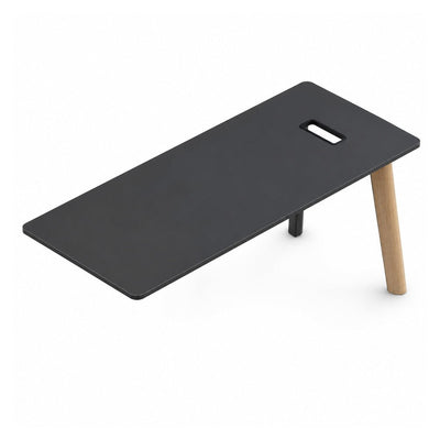 Escritorio de Oficina Recto - VERSA DASH - Estructura Metálica Negra con Patas de Madera de Haya y 2 Patas - 200 × 90 cm - DS-160 - VERSA - NOGAL BEAT - Escritorio de Oficina