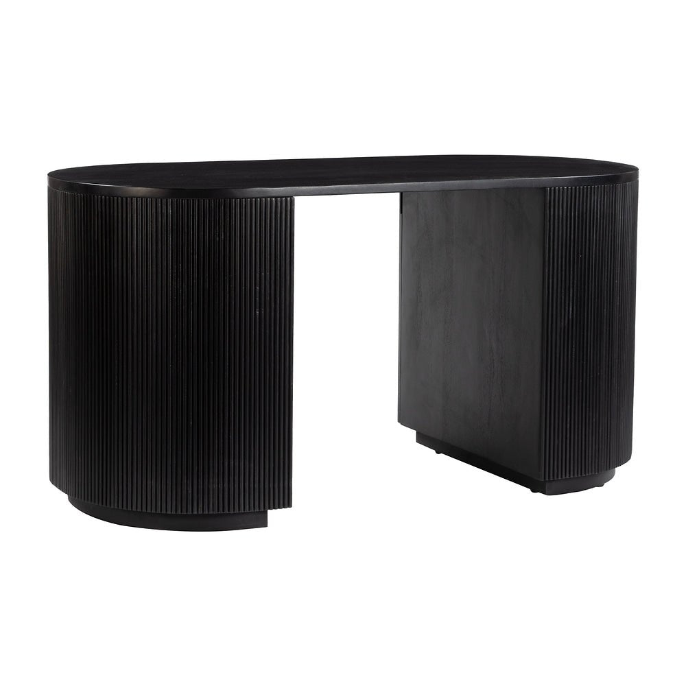 Escritorio para Coworking - ZUO BARNABY - Negro - Cubierta de Mango Macizo Laminado y Estructura de Mango Macizo - 111149 - Zuo - NOGAL BEAT - Escritorio de Oficina