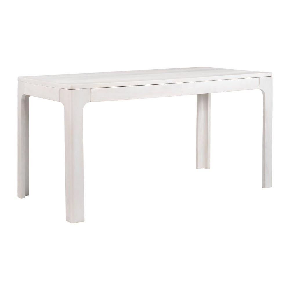 Escritorio para Coworking - ZUO SUNA - Blanco Decapado - Cubierta de Mango Macizo Decapado y Estructura de Mango Macizo - 111054 - Zuo - NOGAL BEAT - Escritorio de Oficina