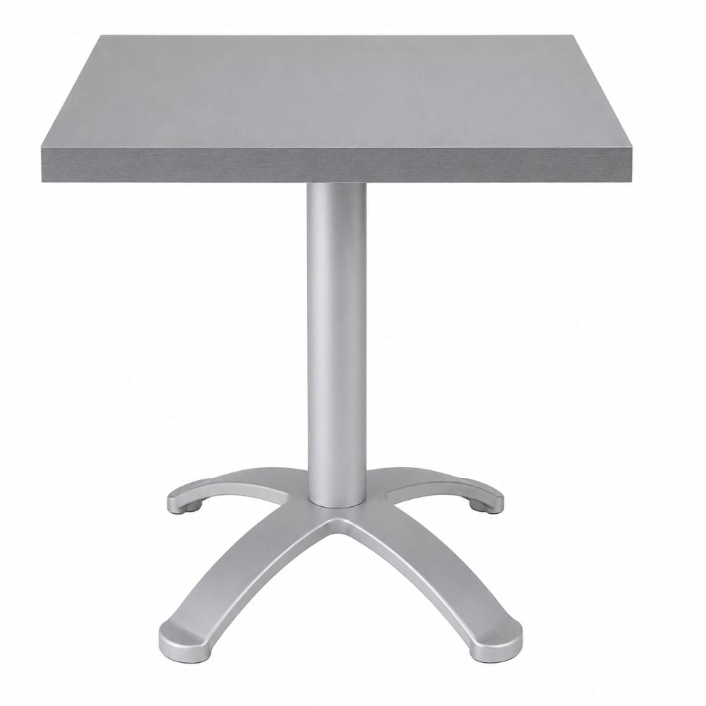 Estructura Baja para Mesas - LABENZE H73 160-07500-GRS - Gris Plata - Columna Redonda y 4 Puntas - 160-07500-GRS - Labenze - NOGAL BEAT - Estructura para Mesa