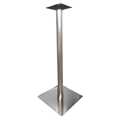 Base de acero Gersa G-2401 cuadrada con acabado espejo y perfil tubular circular
