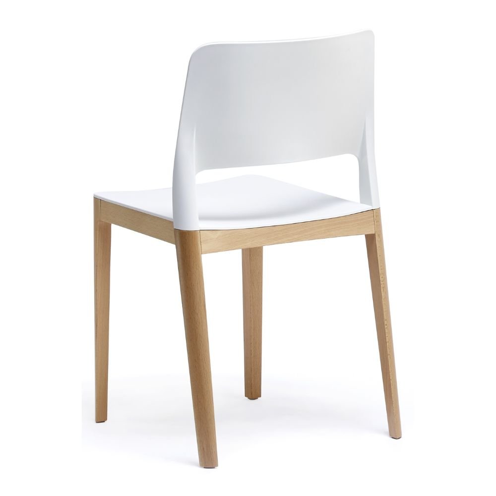 INFINITI SETTESUSETTE | Silla Ocasional Residencial | Estructura Haya Maciza | Varios Colores | Asiento y Respaldo Polipropileno | Interior - 110-45600-BCO - Infiniti - NOGAL BEAT -