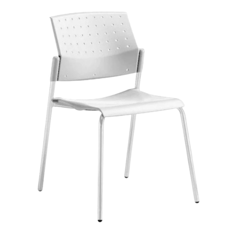 Labenze Silla Areta 106-00230-BCO Polipropileno Blanco Base 4 Puntas Tubular Acero Blanco - 106-00230-BCO - Labenze - NOGAL BEAT -