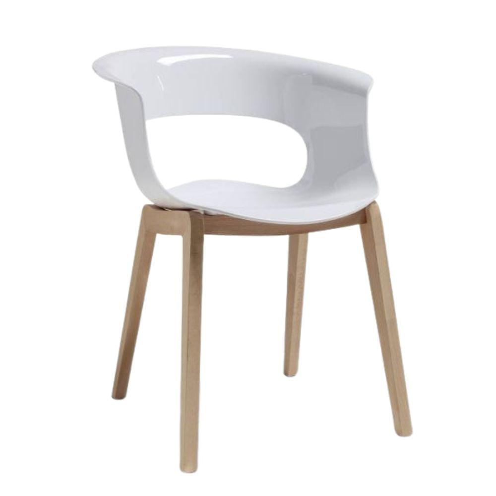 Labenze Silla Miss B Natural 155-07250 Policarbonato Base 4 Puntas Madera - 155-07250 - Labenze - NOGAL BEAT - Sillas