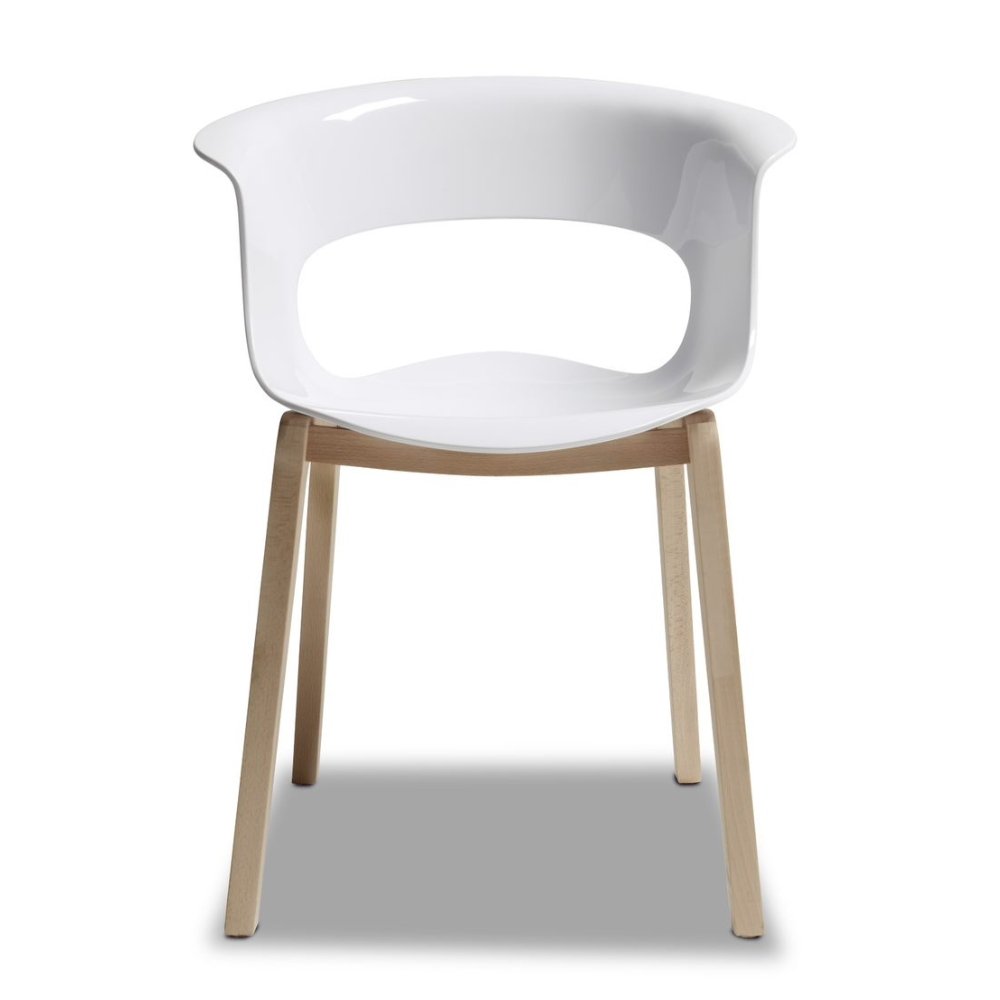 Labenze Silla Miss B Natural 155-07250 Policarbonato Base 4 Puntas Madera - 155-07250 - Labenze - NOGAL BEAT - Sillas