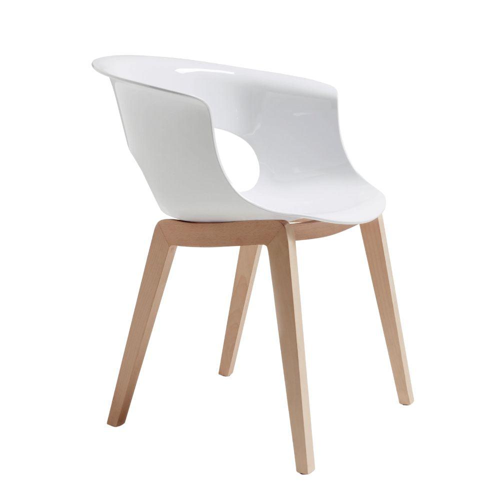 Labenze Silla Miss B Natural 155-07250 Policarbonato Base 4 Puntas Madera - 155-07250 - Labenze - NOGAL BEAT - Sillas