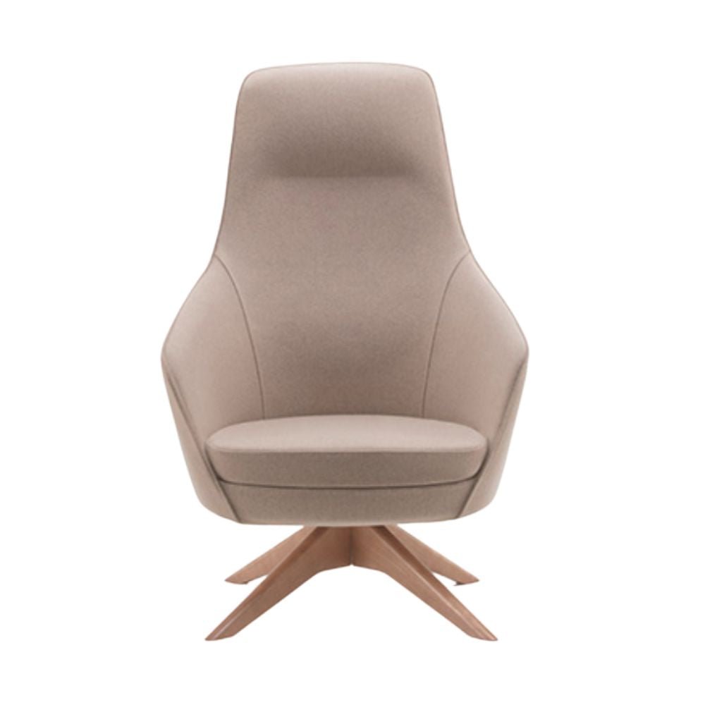 Labenze Sillon Nora Respaldo Alto Poliuretano Inyectado Tapizado Base Personalizable - 155-20201-NAT-TAP0 - Labenze - NOGAL BEAT -