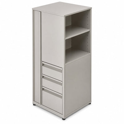 Librero a Piso Cuerpo Metálico para Archivo - GEBESA ARKA - Altura 165 cm - Mano Derecha - GEA462165R - GEBESA - NOGAL BEAT - Librero