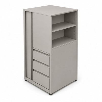 Librero a Piso Cuerpo Metálico para Despacho - GEBESA ARKA - Altura 140 cm - Mano Derecha - GEA462140R - GEBESA - NOGAL BEAT - Librero