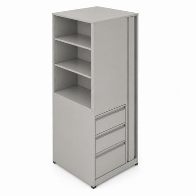 Librero a Piso Cuerpo Metálico para Sala de Archivo - GEBESA ARKA - Altura 180 cm - Mano Izquierda - GEA462180L - GEBESA - NOGAL BEAT - Librero