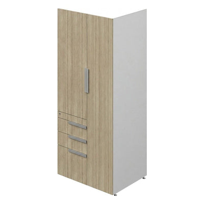Librero a Piso para Área Administrativa - GEBESA G-CONNECT - Frente 75 cm - 3 Gavetas - Izquierda - GBG463180LCN - GEBESA - NOGAL BEAT - Librero