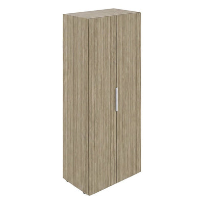 Librero Alto con Puertas Completas para Oficina Ejecutiva - GEBESA BENTO - Frente 75 cm - Altura 180 cm - Cuerpo de Aglomerado - GCB450180 - GEBESA - NOGAL BEAT - Librero