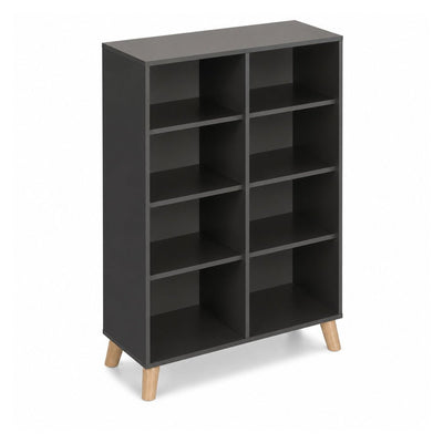 Librero Alto Division Central y - VERSA DASH - Estructura Negra - Patas de Madera de Haya - DS-889 - VERSA - NOGAL BEAT - Librero