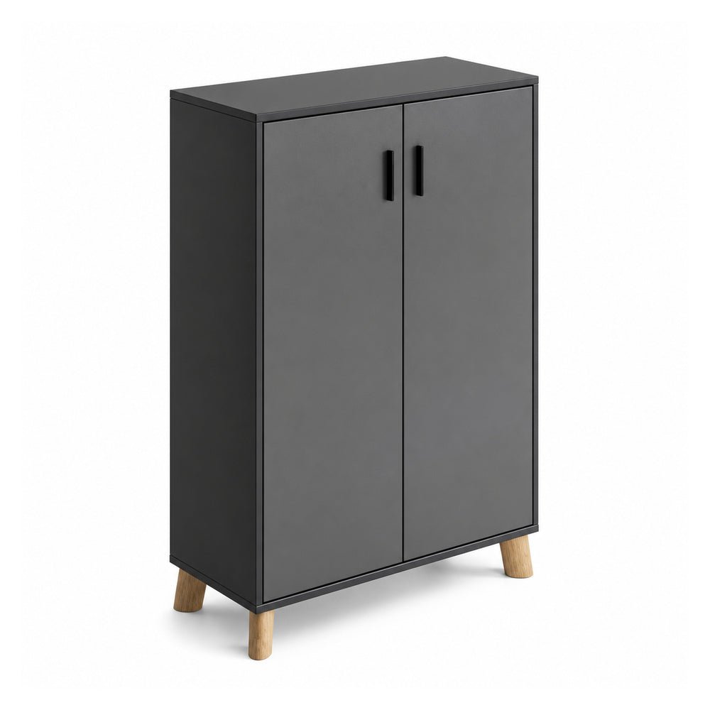 Librero Alto - VERSA DASH - Estructura Negra - Patas de Madera de Haya - DS-886 - VERSA - NOGAL BEAT - Librero