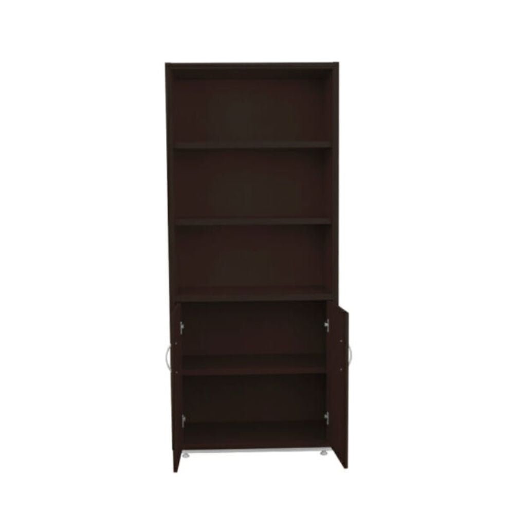 LIBRERO OFIK ELITE 216 | Librero Combinado | Melamina | 2 Caras Puertas Respaldo | 2 Caras Gabinete | Chapas Bisagras Importadas | Interior - 216 - OFIK - NOGAL BEAT - Librero