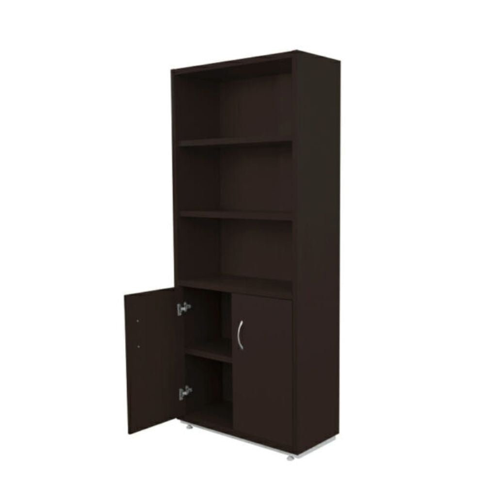 LIBRERO OFIK ELITE 216 | Librero Combinado | Melamina | 2 Caras Puertas Respaldo | 2 Caras Gabinete | Chapas Bisagras Importadas | Interior - 216 - OFIK - NOGAL BEAT - Librero