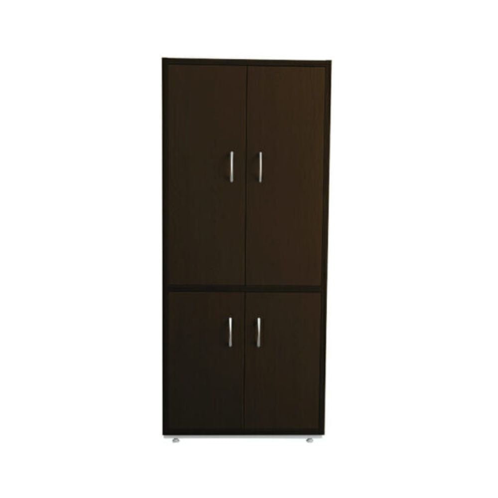 LIBRERO OFIK ELITE 217 | Librero de Piso con Puertas | Melamina | Madera | 4 Entrepaños | 2 Caras Gabinete | Chapas Bisagras Importadas | Interior - 217 - OFIK - NOGAL BEAT - Librero